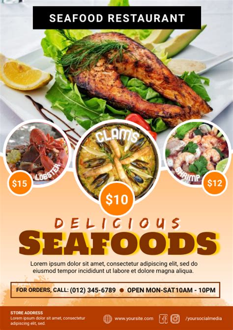 Plantilla De Seafood Restaurant Flyer Ad Template Postermywall