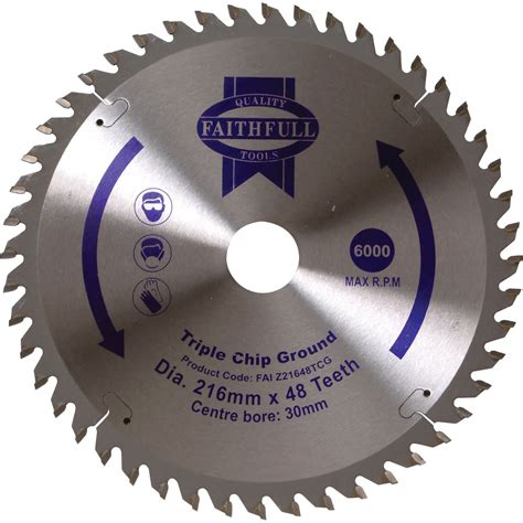 Faithfull Triple Chip Ground Tct Circular Saw Blade Circular Saw Blades