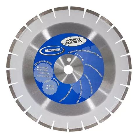 Disco De Corte Concreto Mpower Jb14premp 14 PuLG Color Gris MercadoLibre