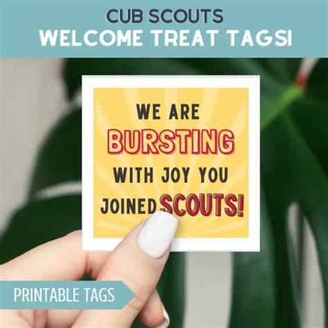 Printable Treat Tags Bursting With Joy Ultimate Scouts