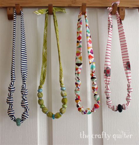 Fabric Covered Bead Necklace Tutorial The Crafty Quilter