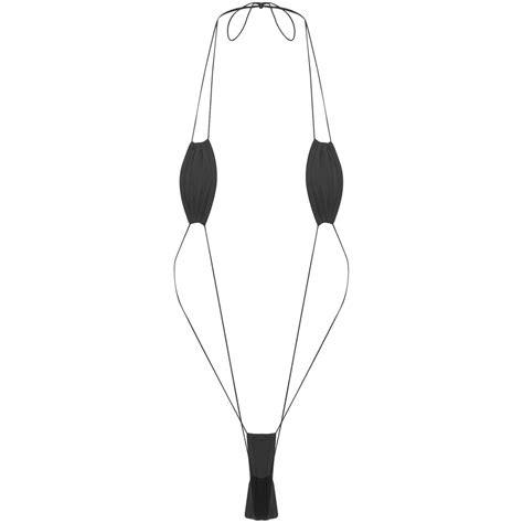 Women Extreme Micro Bikini One Piece Swimsuits Self Tie Halter Bodysuits Monokin Ebay