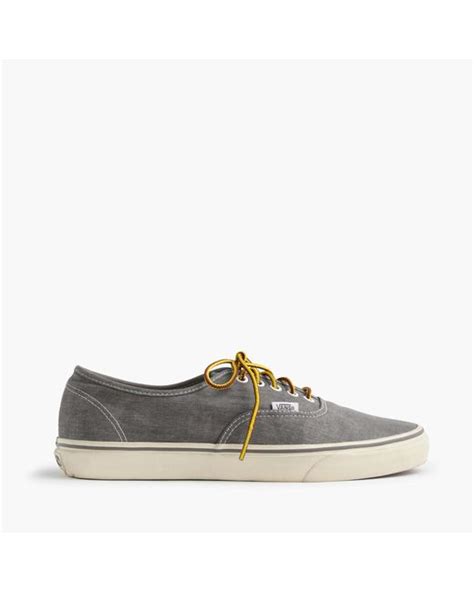 J Crew Vans Washed Canvas Authentic Sneakers In Metallic For Men Lyst