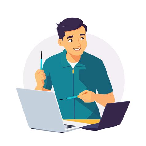 Man repair laptop 26674259 PNG