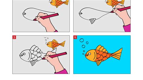 Apprendre à dessiner un poisson en 3 étapes