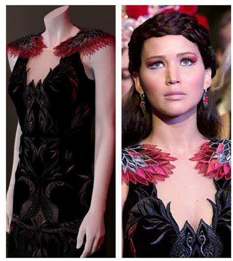 Jennifer Lawrence S Feathery Dress By Trish Summerville In Hunger