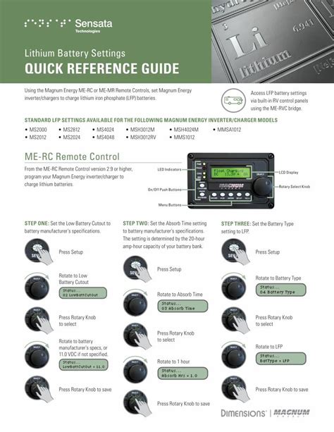 Pdf Lithium Battery Settings Quick Reference Guide Dokumen Tips