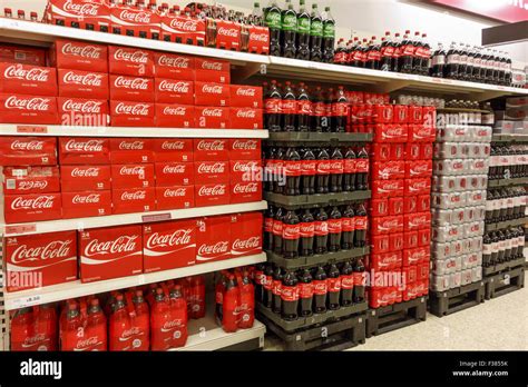 Coca Cola Display In Supermarket Uk Stock Photo Alamy