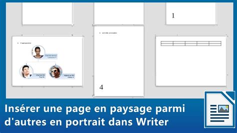 Insérer en paysage une page parmi d autres en portrait dans Writer de