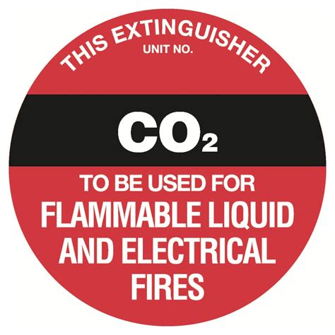 Fire Extinguisher Identification Sign CO2 Poly 150 X 150 Site