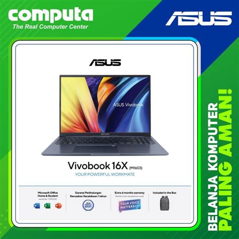 Asus Vivobook 16x M1603qa Vips553 Quiet Blue R5 5600h 16gb 512gb Ssd Lazada Indonesia