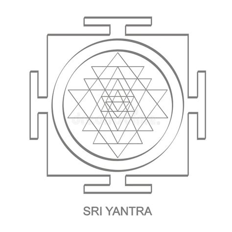 Icona Con Il Simbolo Di Hinduismo Di Sri Yantra Illustrazione