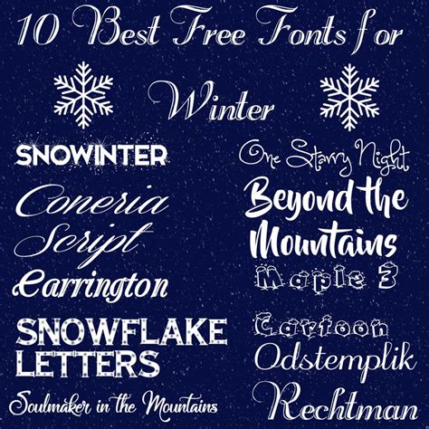 10 Best Free Fonts For Winter Rosewood And Grace