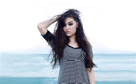 Brunette Sasha Grey Arms Up Pornstar Long Hair Looking At Viewer