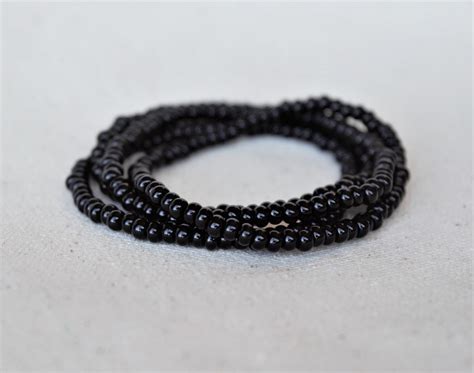 Black Seed Bead Anklet Beaded Beach Anklet Boho Anklet Etsy