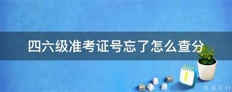 四六级准考证号忘了怎么查分 业百科