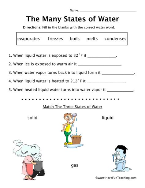 Many States Of Water Worksheet Have Fun Teaching