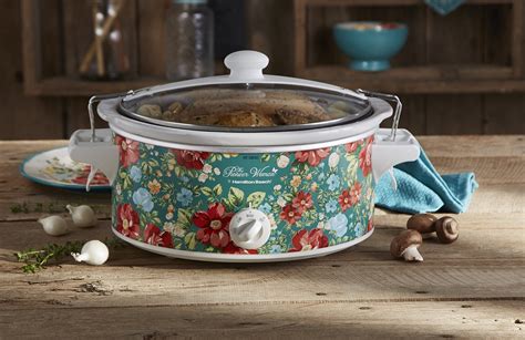 Pioneer Woman 6qt Portable Hamilton Beach Slow Cooker Crock Pot Vintage