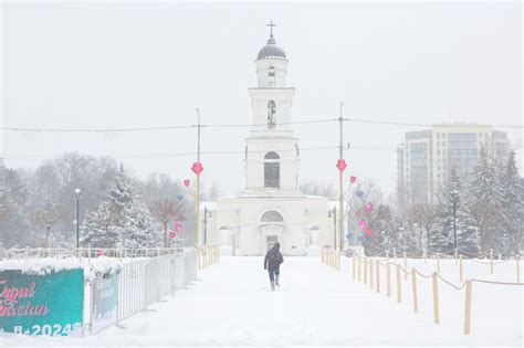 Premium Photo Beautiful Winter In Chisinau The Capital Of The