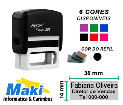 Kit De Carimbos Nykon 302 14 X 38 Mm Tinta Premium