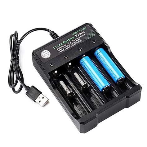 Usb 18650 Battery Charger Black 4 Slots Ac 110v 220v Dual For 18650