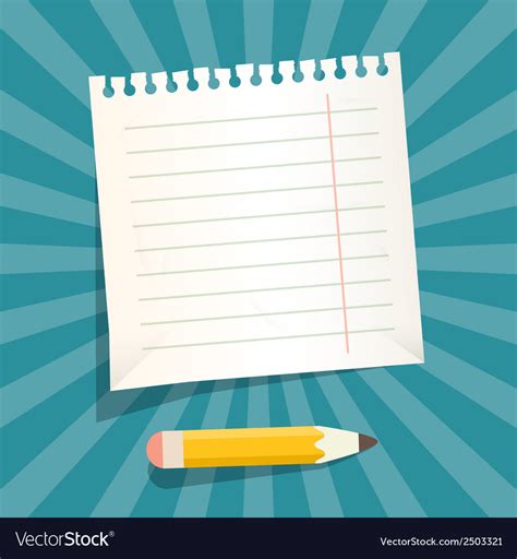 Retro Empty White Paper Sheet With Pencil Vector Image