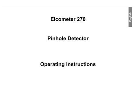 Elcometer Pinhole Detector