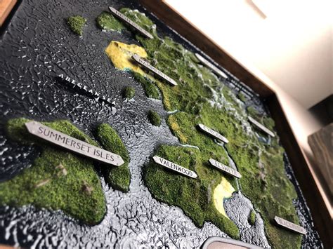 Skyrim Topographic World Map Gamer Decor Skyrim Decor Etsy