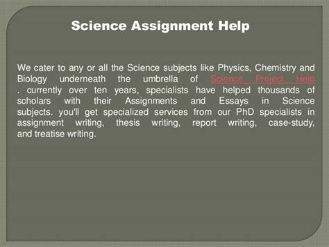 Science Assignment Help Ppt