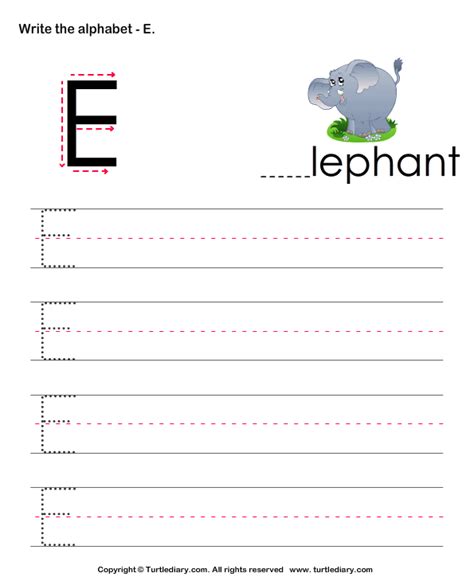 Uppercase Alphabet Writing Practice A Turtle Diary Worksheet