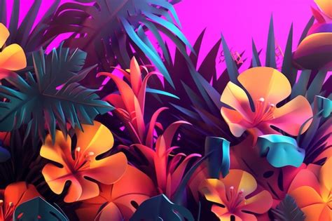 Premium Ai Image Vibrant Summer Themed 3d Abstract Background