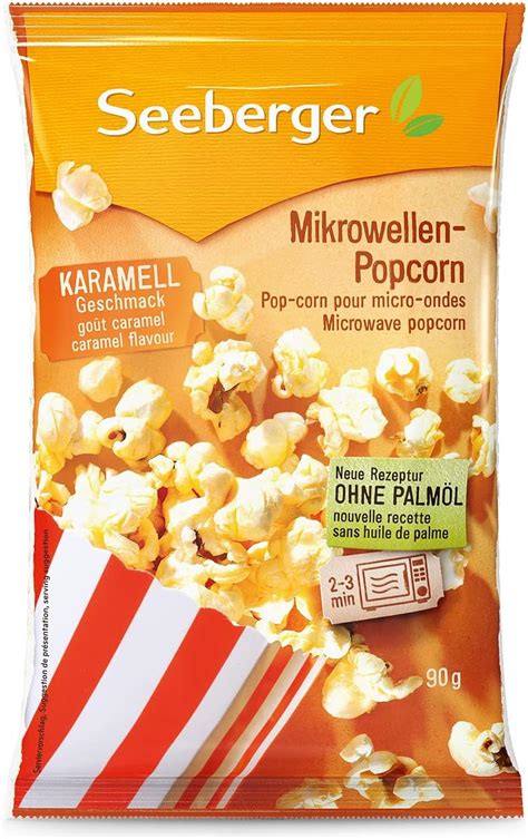 Seeberger Pop corn pour micro ondes goût caramel pack de 25 Pop corn