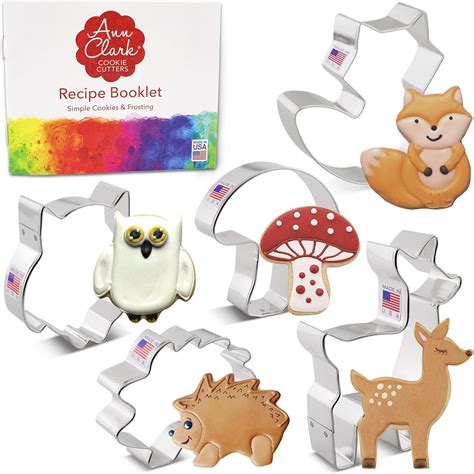 Woodland Cookie Cutters 5 Pc Set Made In Usa By Ann Clark Fox Deer Owl Hedgehog