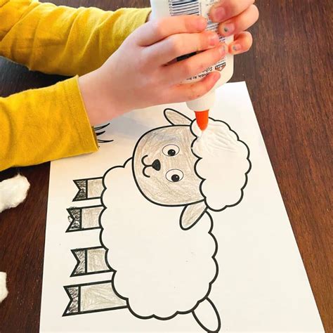 Easy Cotton Ball Sheep Craft (Free Printable)