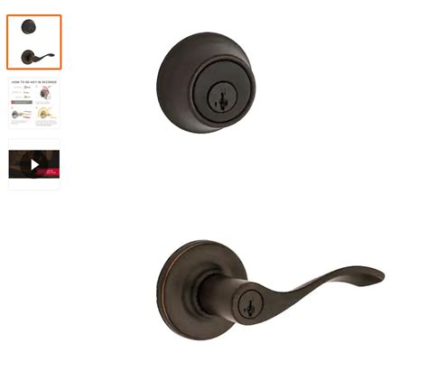 Kwikset Balboa Venetian Bronze Keyed Entry Door Handle And Single Cylinder Deadbolt Combo Pack