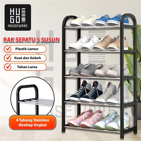 Jual HUGO Rak Sepatu 4 Dan 5 Susun Serbaguna Portable Tempat Sepatu