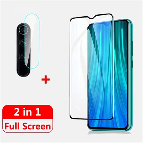 Película de Vidro 9D 2 Em 1 Para Xiaomi Redmi Note 8 7 6 K20 Pro 7 8 7A