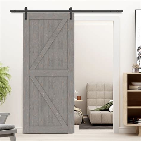 Belleze Inch Diy Sliding Interior Barn Door Modern Farmhouse Style