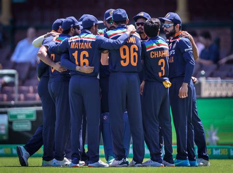 New Jerseys For India As They Huddle Before Play ESPNcricinfo