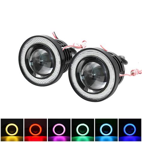 Buy 1 Pair Angel Eyes Fog Light 64mm 76mm 89mm 2 5 3 3 5 Inch 12V