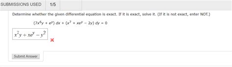 Solved Determine Whether The Given Differential Equation Is Chegg