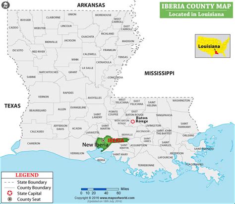 Iberia Parish Map, Louisiana