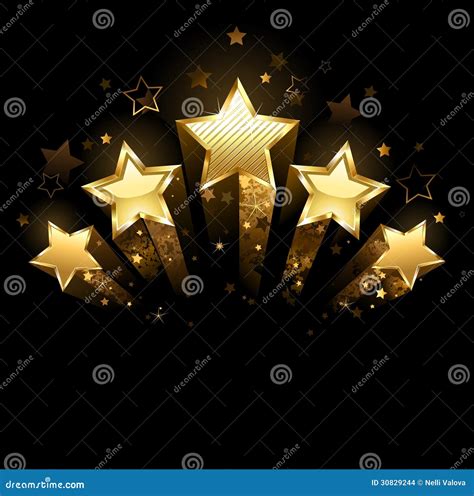 Five Gold Stars Stock Vector Illustration Of Drawing 30829244