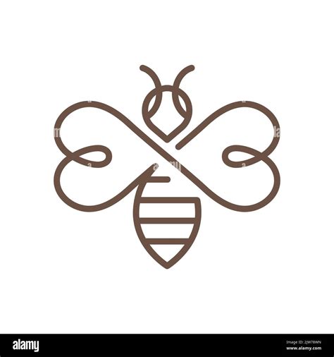 Icono de vector de línea de abeja de miel Símbolo de contorno sencillo