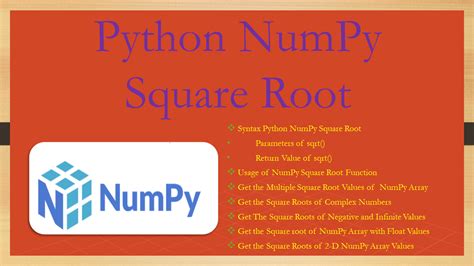 Python Numpy Square Root Spark By Examples