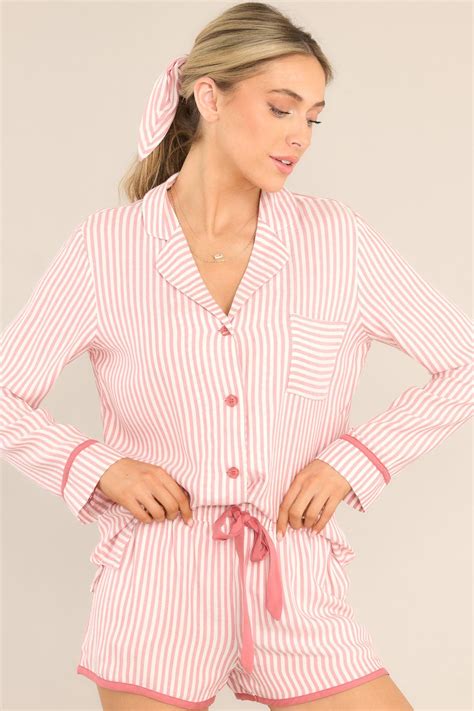 Pj Salvage Stripe Hype Pink Pj Top Red Dress