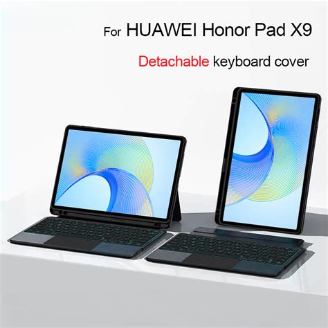 Detachable Magnetic Bluetooth Touchpad Backlight Keyboard Case For