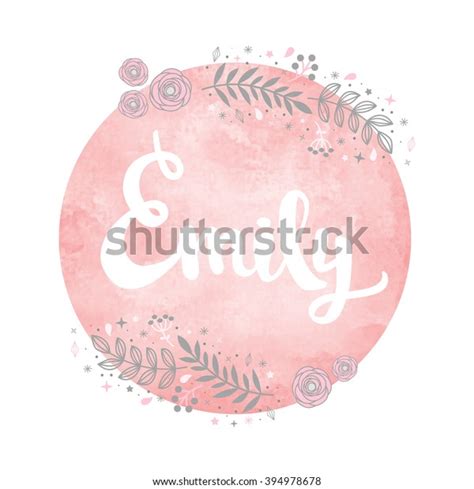 Girl Name Emily Calligraphy Lettering Cute Stock Vector Royalty Free 394978678 Shutterstock