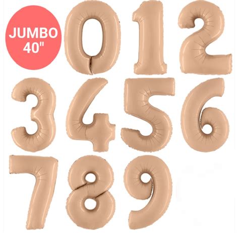Inflated 40 Inch Satin Nude Birthday Balloon Numbers Confetti Balloons