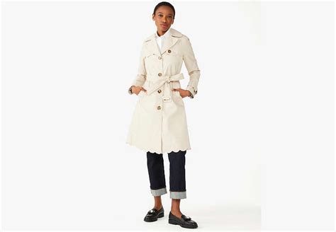 Scalloped Trench Coat Kate Spade Outlet